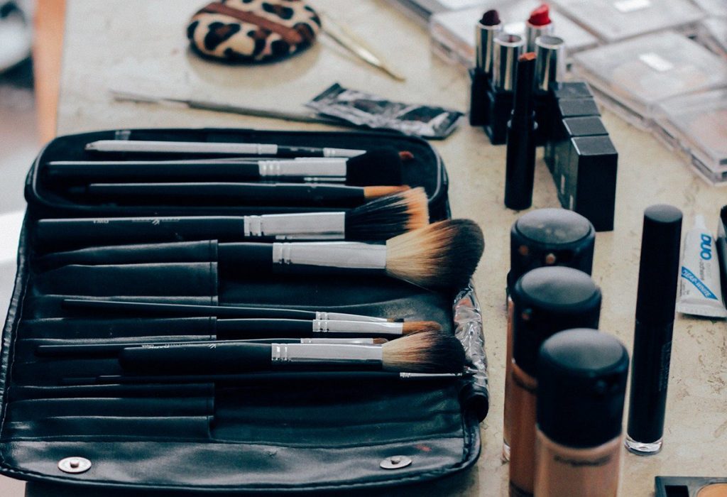 Makeup creams and brushes